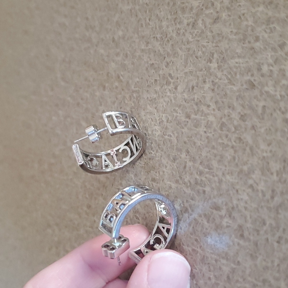 Balenciaga hoops with Balenciaga written in them